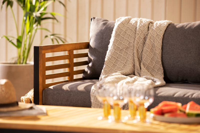 Tarruza Loungesæt - Natur/Grå/Sort - Altanmøbler - Sofagrupper udendørs - Loungesæt