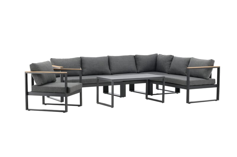 Texas Hjørnesofa Sort/Brun - Venture Home - Altanmøbler - Sofagrupper udendørs - Loungesæt