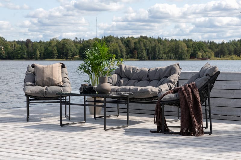 Tina Loungesæt 4-Pers. - Sort - Havemøbler - Loungemøbler - Loungesæt