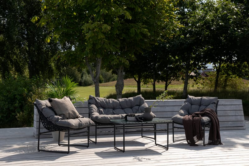 Tina Loungesæt 4-Pers. Sort - Venture Home - Altanmøbler - Sofagrupper udendørs - Loungesæt