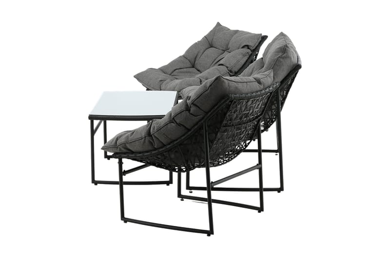 Tina Loungesæt 4-Pers. - Sort - Havemøbler - Loungemøbler - Loungesæt