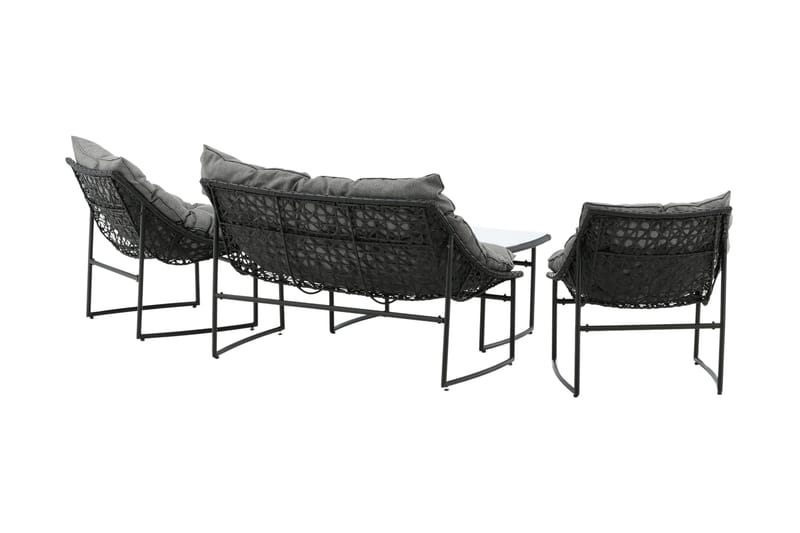 Tina Loungesæt 4-Pers. - Sort - Havemøbler - Loungemøbler - Loungesæt