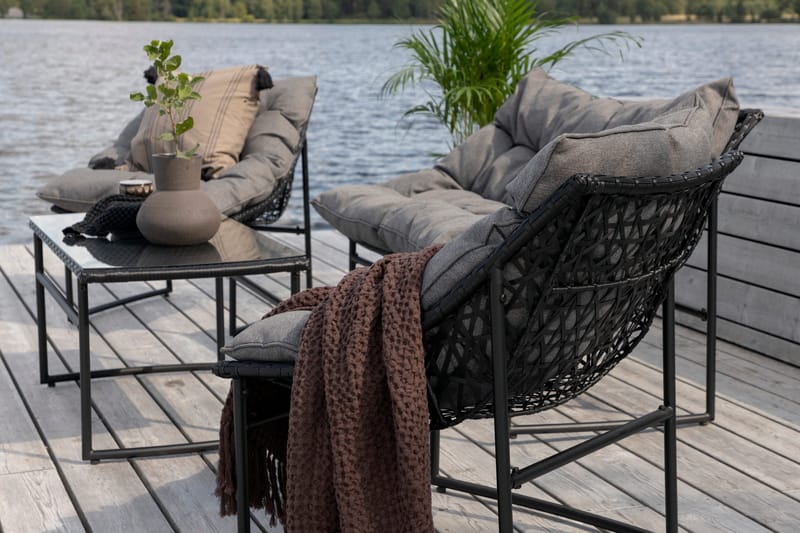 Tina Loungesæt 4-Pers. - Sort - Havemøbler - Loungemøbler - Loungesæt