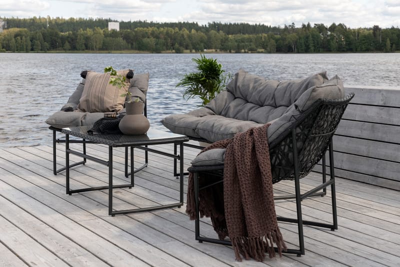 Tina Loungesæt 4-Pers. - Sort - Havemøbler - Loungemøbler - Loungesæt