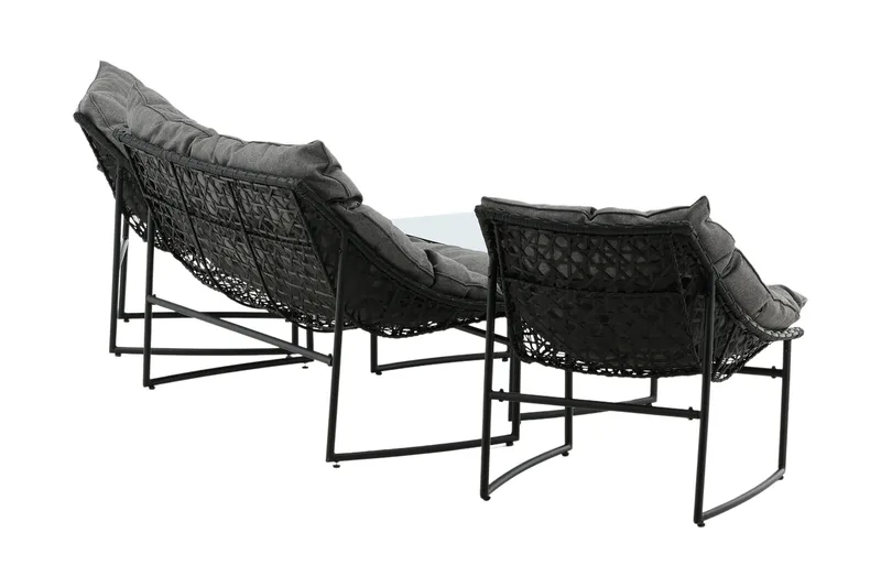 Tina Loungesæt 4-Pers. - Sort - Havemøbler - Loungemøbler - Loungesæt