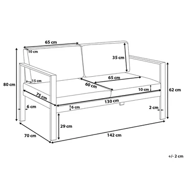 Tirrena Loungegruppe 90 cm - Grå - Havemøbler - Loungemøbler - Loungesæt
