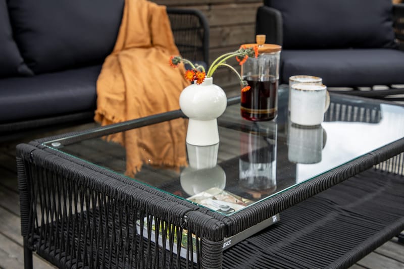 Utah loungegruppe til udendørs brug 4-personers - Sort - Havemøbler - Loungemøbler - Loungesæt