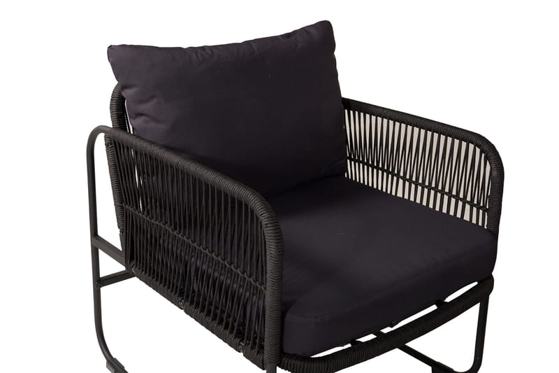 Utah loungegruppe til udendørs brug 4-personers - Sort - Havemøbler - Loungemøbler - Loungesæt