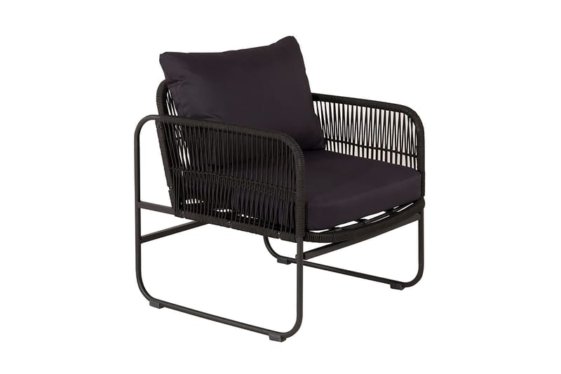 Utah loungegruppe til udendørs brug 4-personers - Sort - Havemøbler - Loungemøbler - Loungesæt