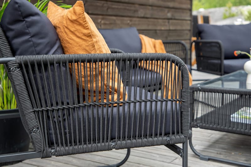 Utah loungegruppe til udendørs brug 4-personers - Sort - Havemøbler - Loungemøbler - Loungesæt