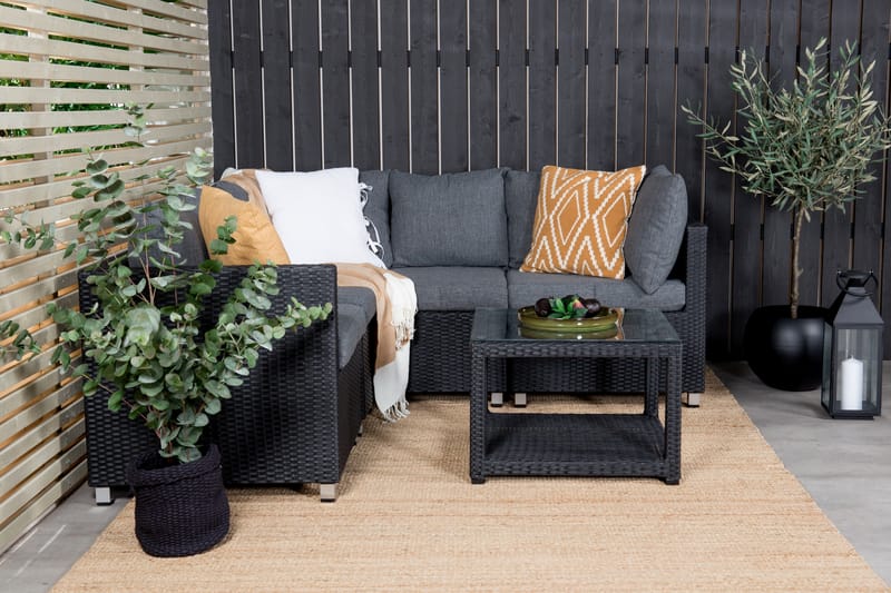 Vamos Loungesæt Sort - Venture Home - Altanmøbler - Sofagrupper udendørs - Loungesæt
