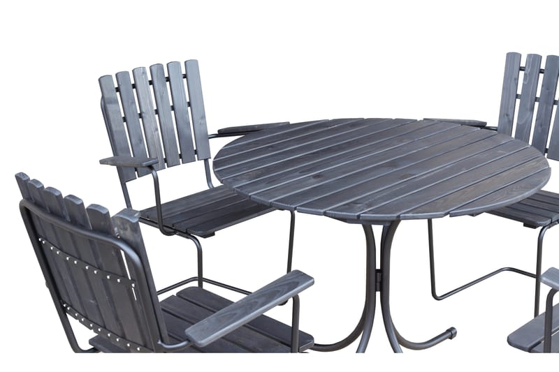 Vaxholm Spisebordssæt Rund - Kaffesort/Grå - Havemøbler - Loungemøbler - Loungesæt