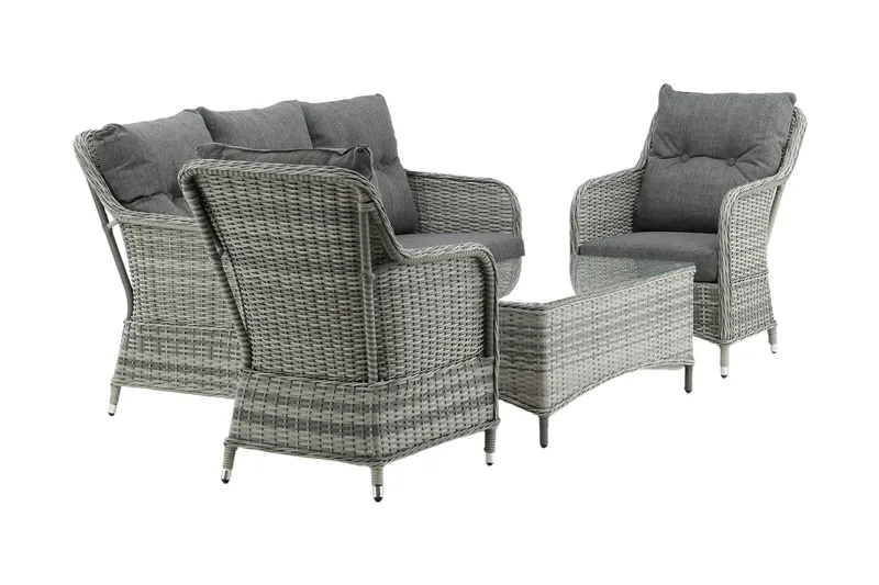 Vikelund loungegruppe til udendørs brug - Grå - Havemøbler - Loungemøbler - Loungesæt
