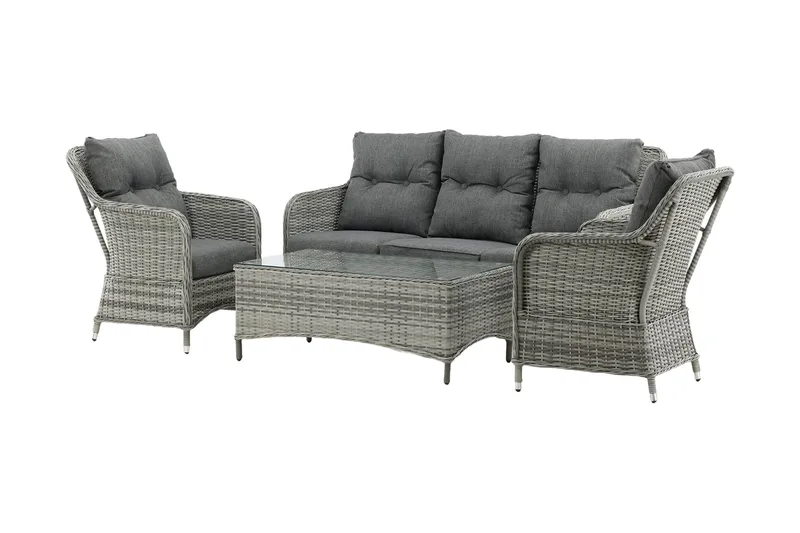Vikelund loungegruppe til udendørs brug - Grå - Havemøbler - Loungemøbler - Loungesæt