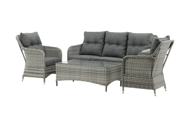 Vikelund loungegruppe til udendørs brug - Grå - Havemøbler - Loungemøbler - Loungesæt
