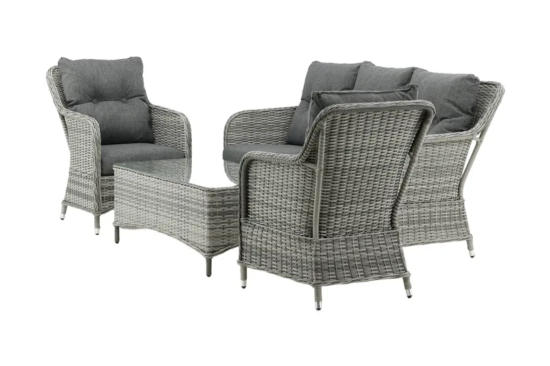 Vikelund loungegruppe til udendørs brug - Grå - Havemøbler - Loungemøbler - Loungesæt