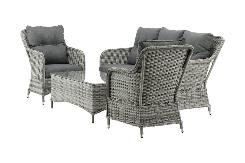 Vikelund loungegruppe til udendørs brug - Grå - Havemøbler - Loungemøbler - Loungesæt