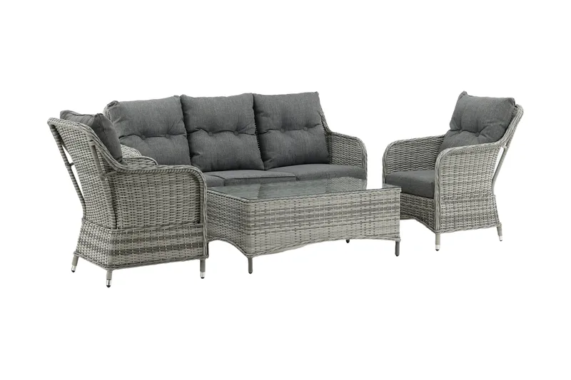 Vikelund loungegruppe til udendørs brug - Grå - Havemøbler - Loungemøbler - Loungesæt
