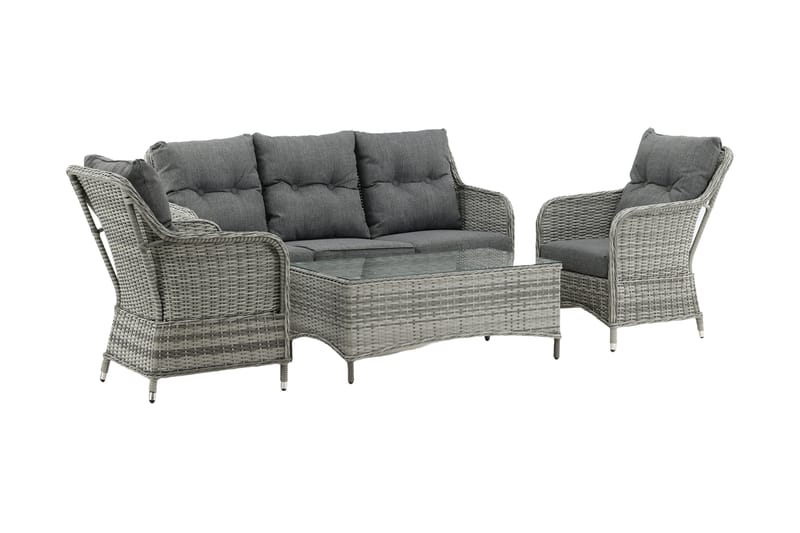 Vikelund loungegruppe til udendørs brug - Grå - Havemøbler - Loungemøbler - Loungesæt