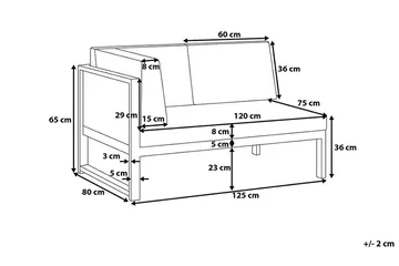 Vinci Loungegruppe 120 cm - Grå - Havemøbler - Loungemøbler - Loungesæt