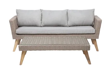Vittoria xl Loungegruppe 120 cm - Træ / natur - Havemøbler - Loungemøbler - Loungesæt