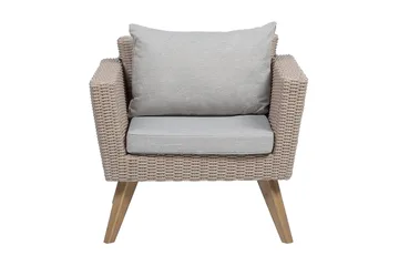 Vittoria xl Loungegruppe 120 cm - Træ / natur - Havemøbler - Loungemøbler - Loungesæt