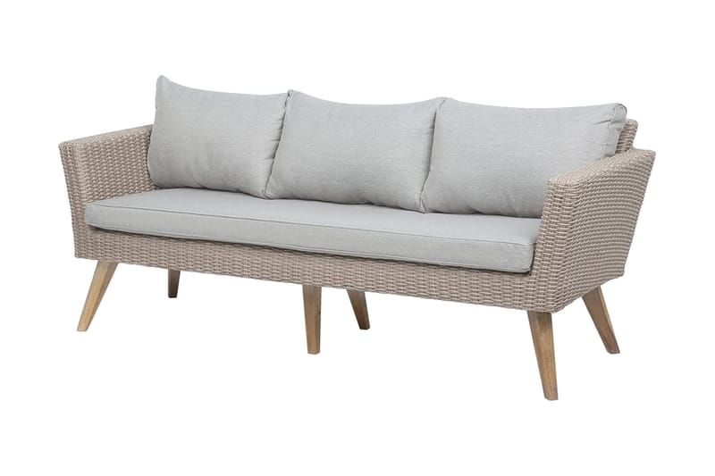 Vittoria xl Loungegruppe 120 cm - Træ / natur - Havemøbler - Loungemøbler - Loungesæt