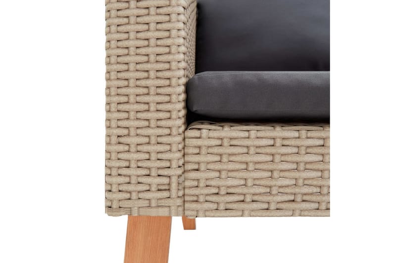 1-Personssofa Med Hynder Polyrattan Beige - Beige - Havemøbler - Loungemøbler - Loungesofaer