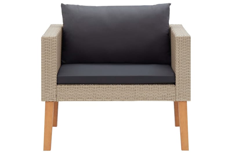 1-Personssofa Med Hynder Polyrattan Beige - Beige - Havemøbler - Loungemøbler - Loungesofaer