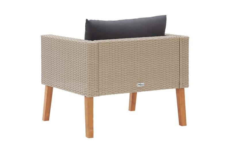 1-Personssofa Med Hynder Polyrattan Beige - Beige - Havemøbler - Loungemøbler - Loungesofaer