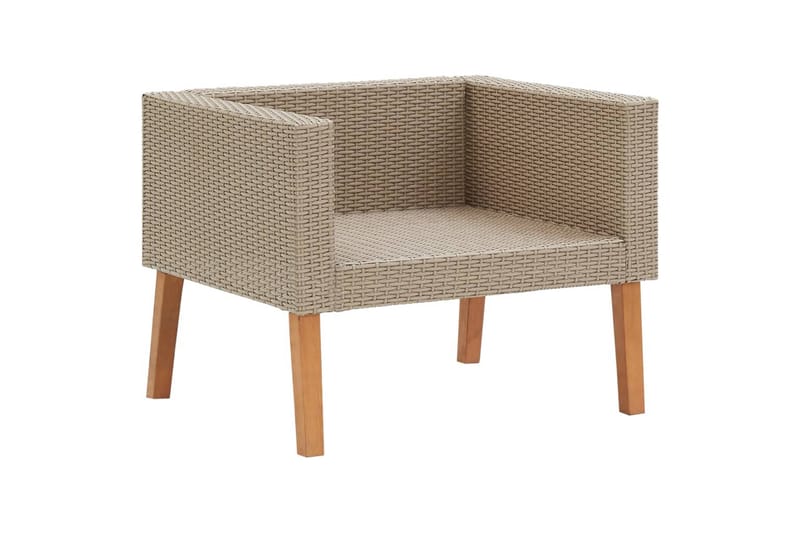 1-Personssofa Med Hynder Polyrattan Beige - Beige - Havemøbler - Loungemøbler - Loungesofaer