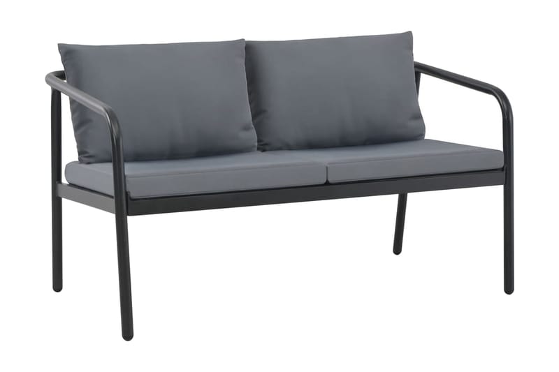 2-Personers Havesofa Med Hynder Grå Aluminium - Grå - Havemøbler - Loungemøbler - Loungesofaer