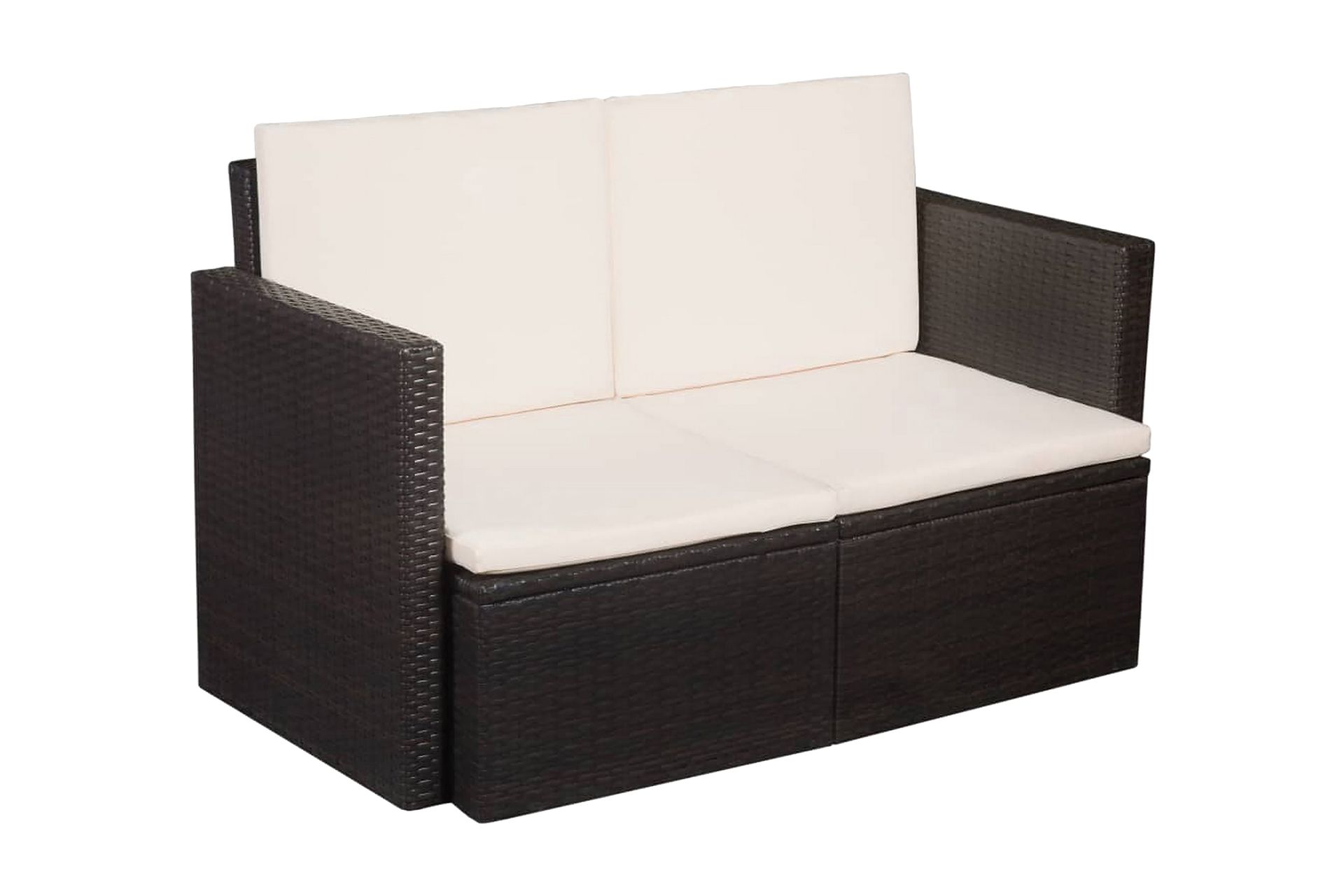 2-Personers Havesofa Med Hynder Brun Polyrattan - Brun - Havemøbler - Loungemøbler - Loungesofaer