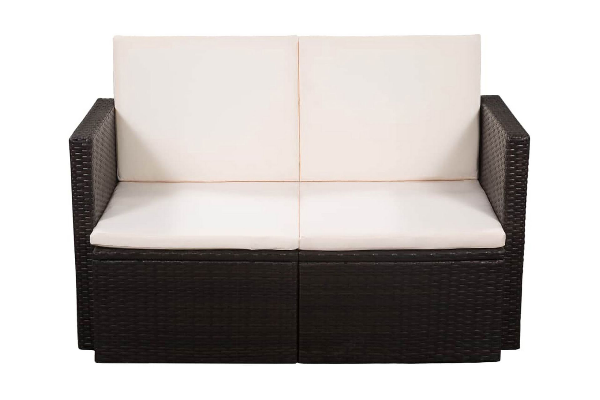 2-Personers Havesofa Med Hynder Brun Polyrattan - Brun - Havemøbler - Loungemøbler - Loungesofaer