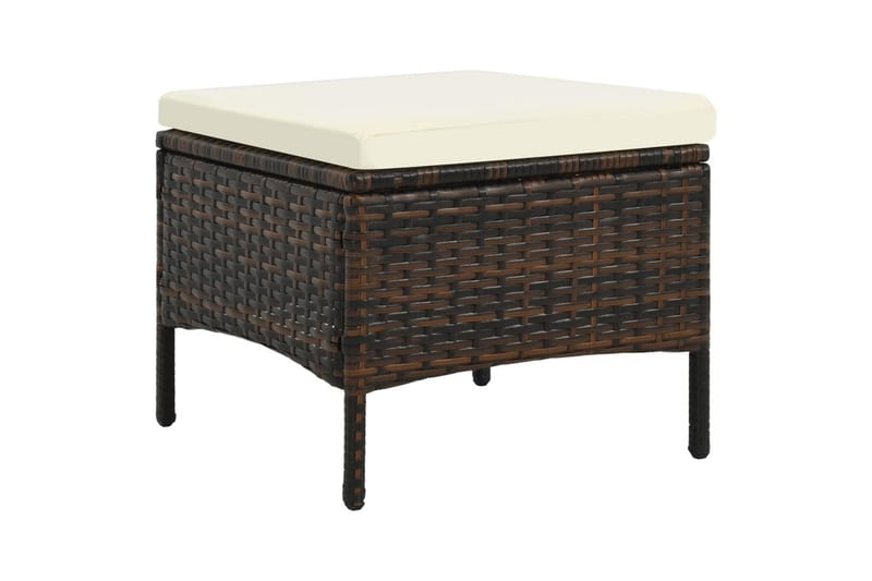 2-Personers Havesofa Med Bord Og Skamler Polyrattan Brun - Brun - Havemøbler - Loungemøbler - Loungesofaer