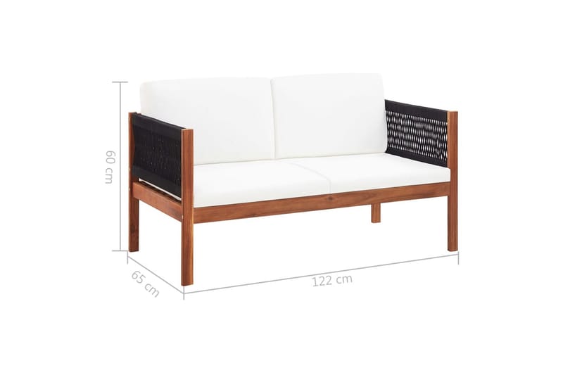 2-Personers Havesofa Massivt Akacietræ - Brun - Havemøbler - Loungemøbler - Loungesofaer