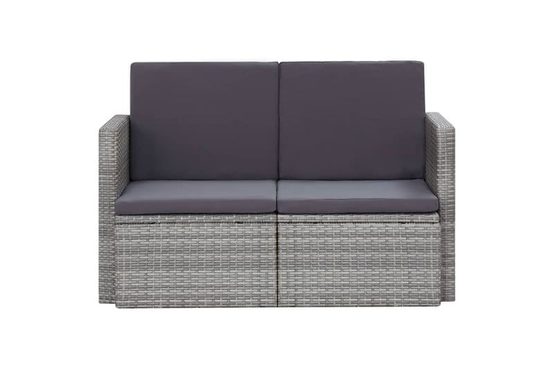 2-Personers Havesofa med Hynder Polyrattan Grå - Grå - Havemøbler - Loungemøbler - Loungesofaer