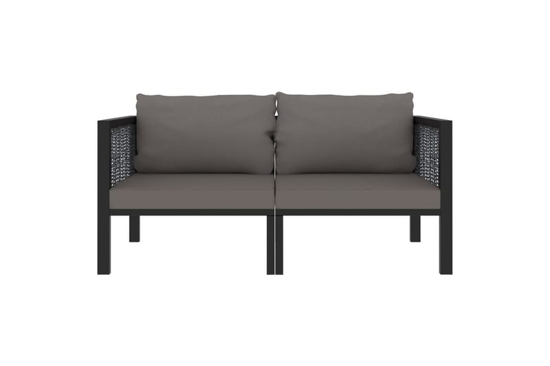 2-Personers Sofa Med Hynder Polyrattan Antracitgrå - Havemøbler - Loungemøbler - Loungesofaer
