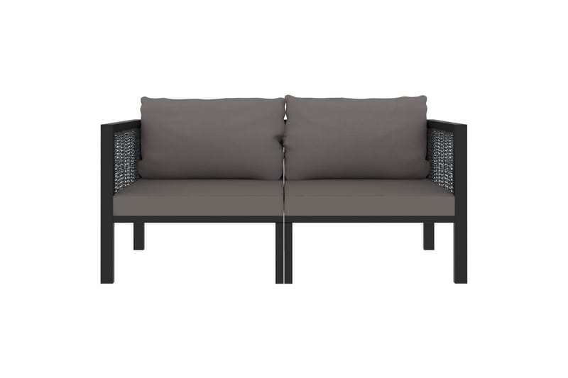 2-Personers Sofa Med Hynder Polyrattan Antracitgrå - Loungesofaer - Havesofaer & bænke