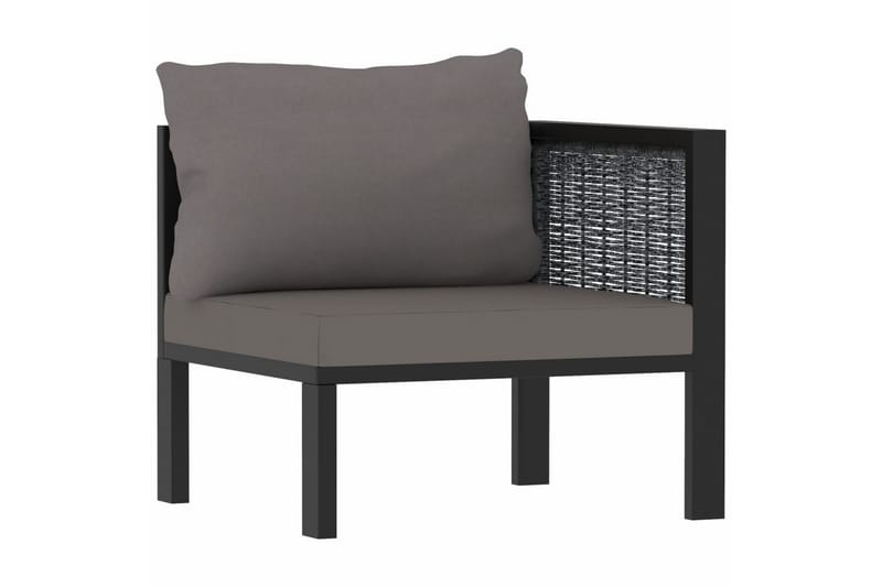 2-Personers Sofa Med Hynder Polyrattan Antracitgrå - Havemøbler - Loungemøbler - Loungesofaer