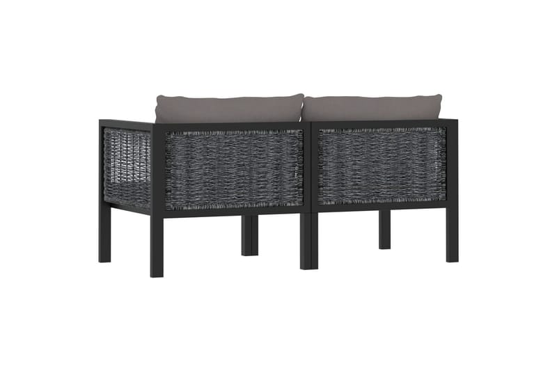 2-Personers Sofa Med Hynder Polyrattan Antracitgrå - Havemøbler - Loungemøbler - Loungesofaer