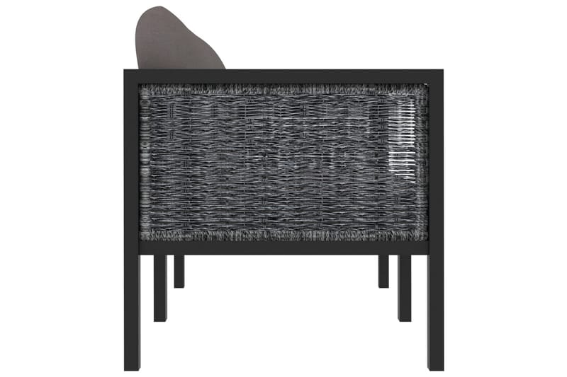 2-Personers Sofa Med Hynder Polyrattan Antracitgrå - Havemøbler - Loungemøbler - Loungesofaer