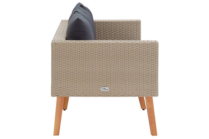 2-Personers Havesofa Med Hynder Polyrattan Beige - Beige - Havemøbler - Loungemøbler - Loungesofaer
