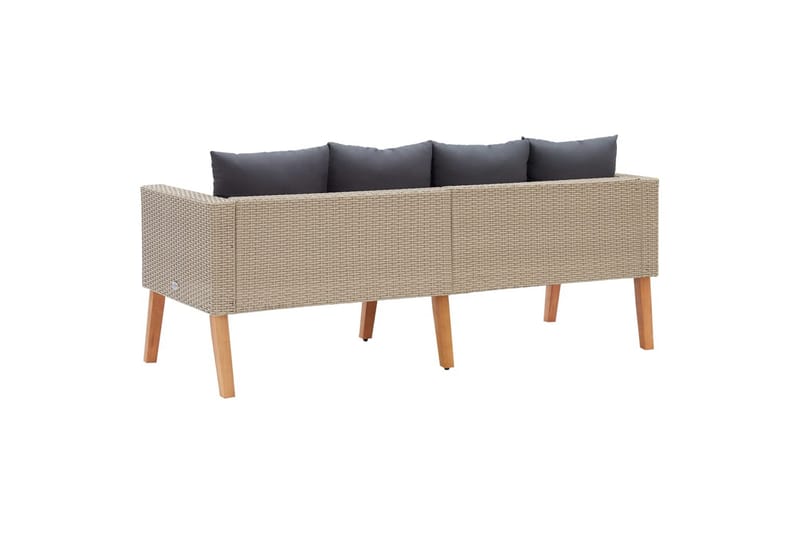 2-Personers Havesofa Med Hynder Polyrattan Beige - Beige - Havemøbler - Loungemøbler - Loungesofaer