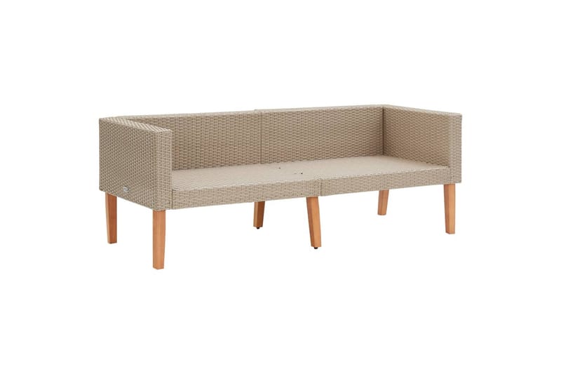 2-Personers Havesofa Med Hynder Polyrattan Beige - Beige - Havemøbler - Loungemøbler - Loungesofaer