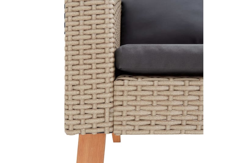 2-Personers Havesofa Med Hynder Polyrattan Beige - Beige - Havemøbler - Loungemøbler - Loungesofaer
