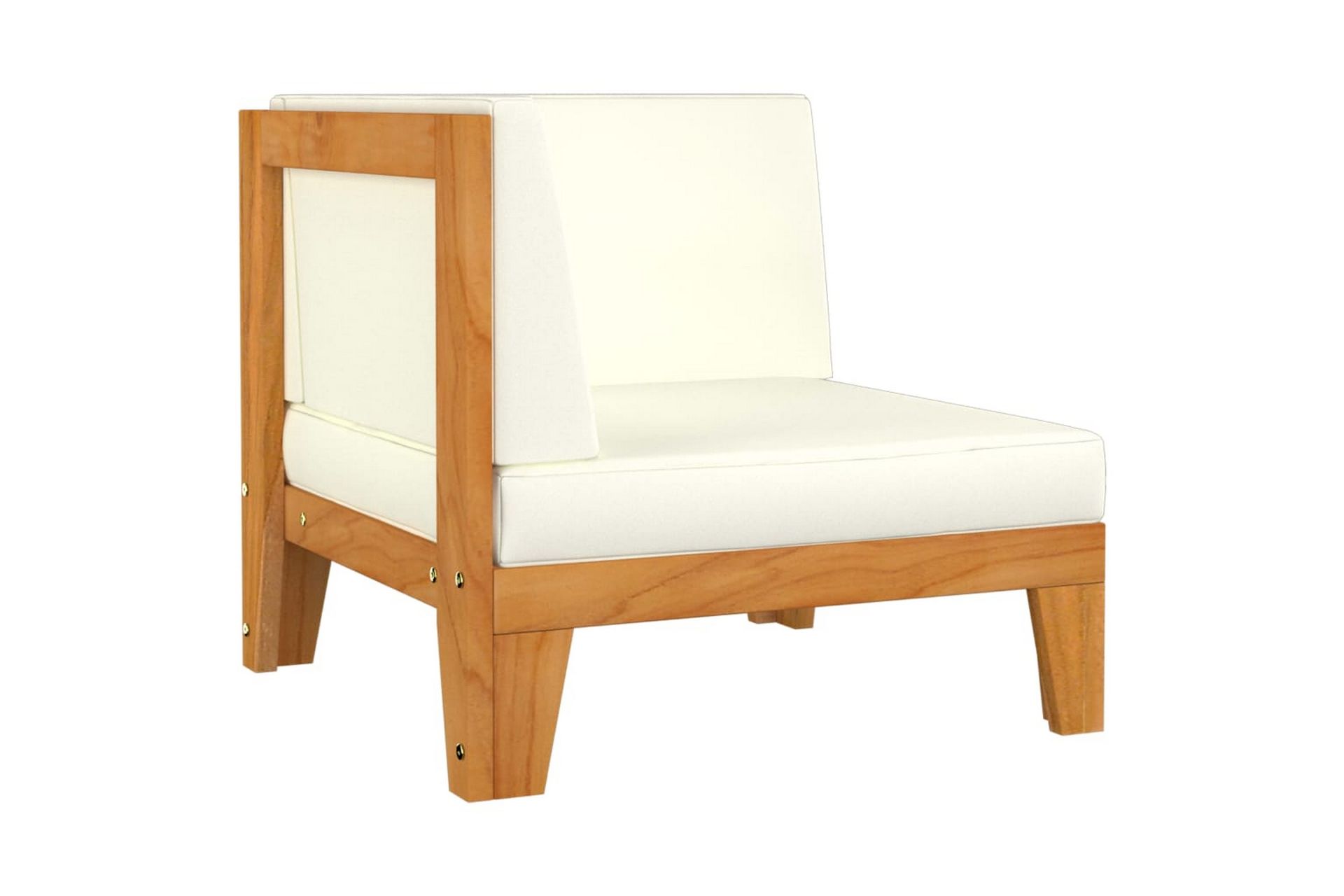 2-personers sofa med cremehvide hynder massivt akacietræ - Brun - Havemøbler - Loungemøbler - Loungesofaer