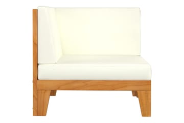 2-personers sofa med cremehvide hynder massivt akacietræ - Brun - Havemøbler - Loungemøbler - Loungesofaer