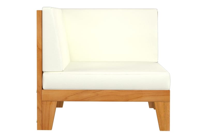 2-personers sofa med cremehvide hynder massivt akacietræ - Brun - Loungesofaer - Havesofaer & bænke
