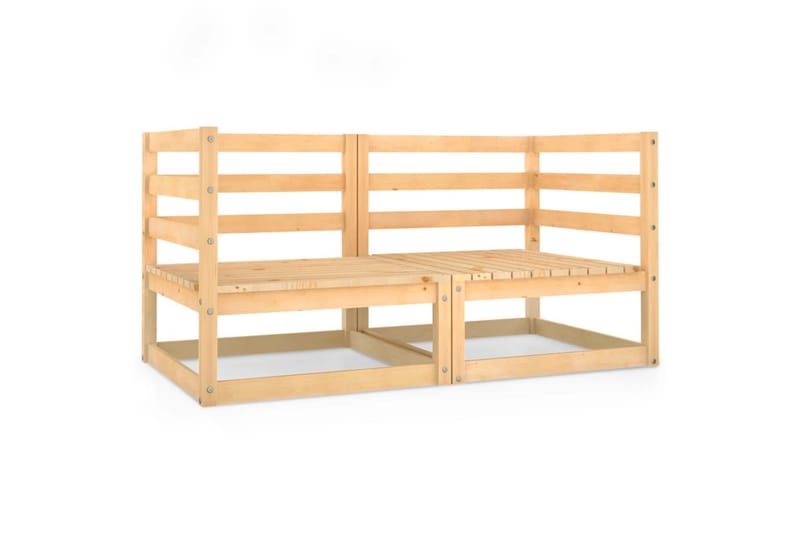 2-personers havesofa massivt fyrretræ - Brun - Havemøbler - Loungemøbler - Loungesofaer